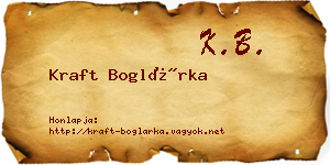 Kraft Boglárka névjegykártya