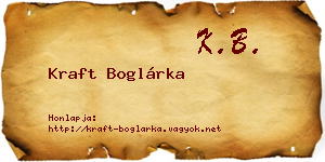 Kraft Boglárka névjegykártya